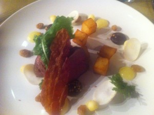 Venison with Turnips, Raisins and Black Pudding