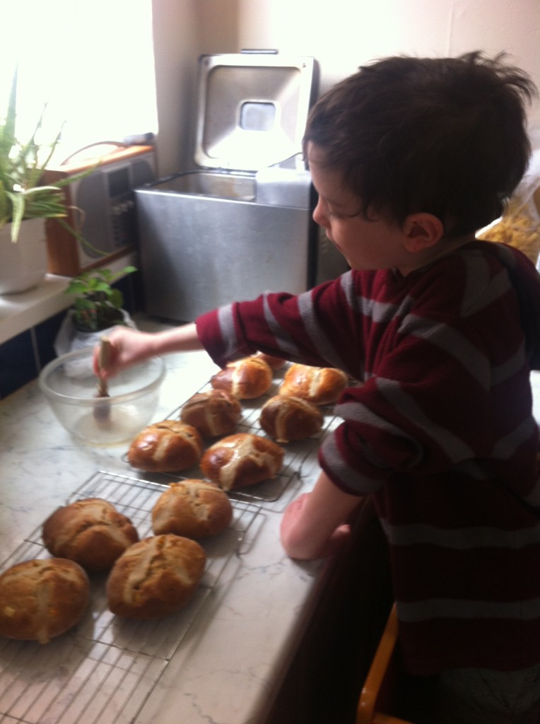 homemade hot cross buns