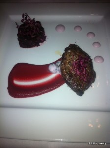 pigeon with beetroot and yoghurt