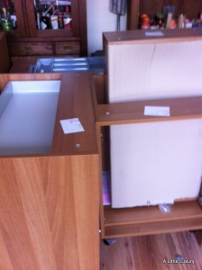 kitchen units stored while kitchen done