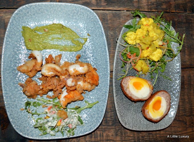 Calamari and Scotch Egg