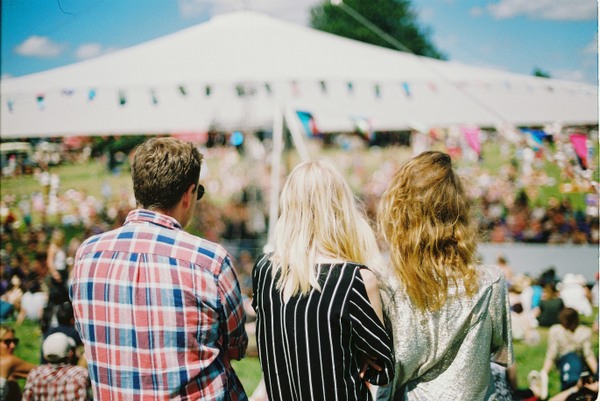 festival goers watching show