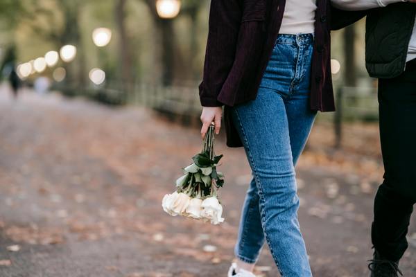 woman with flowers
